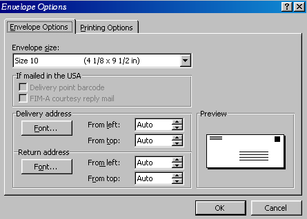 envelope options