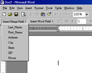 Insert merge field