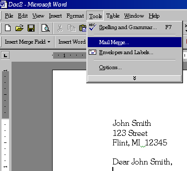 tools-mail merge