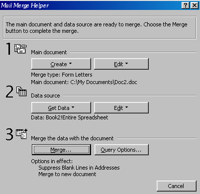 Mail merge helper
